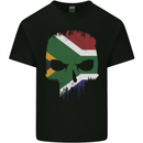 South Africa Skull African Flag Gym Biker Kids T-Shirt Childrens Black