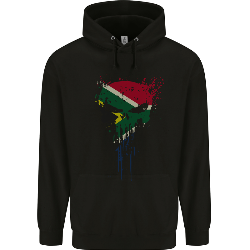 South Africa Skull Gym Training Bodybuilding Mens 80% Cotton Hoodie Black