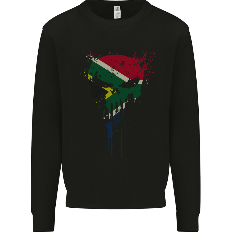 South Africa Skull Gym Training Bodybuilding Mens Sweatshirt Jumper Black