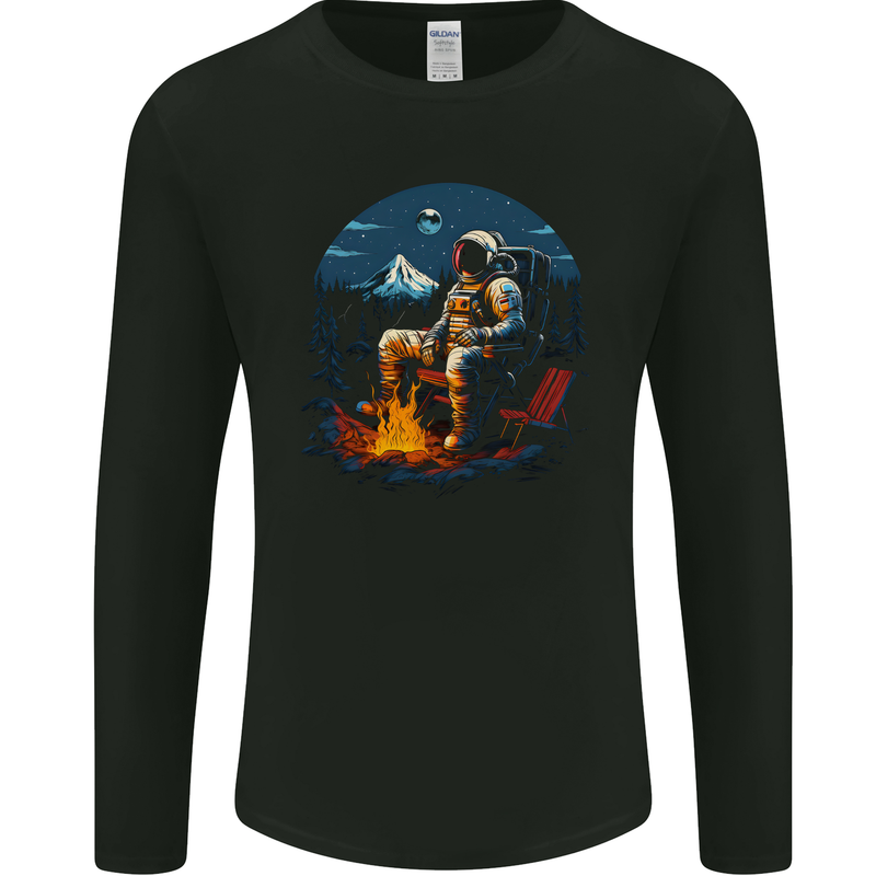 Space Camp Funny Astronaut Camping Mens Long Sleeve T-Shirt Black