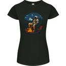 Space Camp Funny Astronaut Camping Womens Petite Cut T-Shirt Black