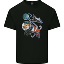Space Corgi Dog Mens Cotton T-Shirt Tee Top Black