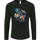 Space Corgi Dog Mens Long Sleeve T-Shirt Black