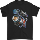 Space Corgi Dog Mens T-Shirt 100% Cotton Black