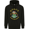 Space Drummer Drumming Astronaut Drum Mens 80% Cotton Hoodie Black