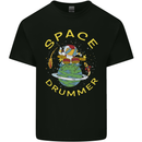 Space Drummer Drumming Astronaut Drum Mens Cotton T-Shirt Tee Top Black