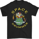 Space Drummer Drumming Astronaut Drum Mens Gildan Cotton T-Shirt Black