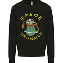 Space Drummer Drumming Astronaut Drum Mens Sweatshirt Jumper Black