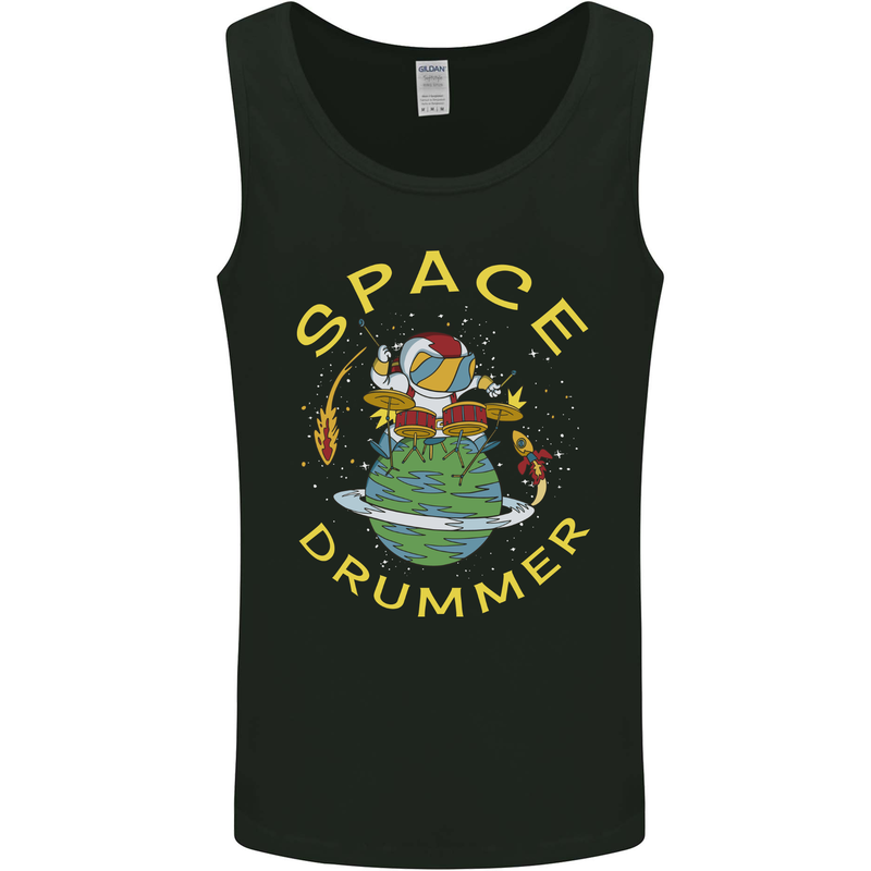 Space Drummer Drumming Astronaut Drum Mens Vest Tank Top Black