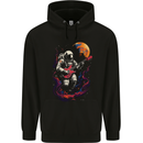 Space Gig An Astronaut Palying Electric Guitar Childrens Kids Hoodie Black