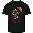 Space Gig An Astronaut Palying Electric Guitar Mens Cotton T-Shirt Tee Top Black