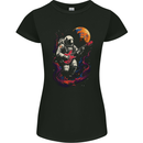 Space Gig An Astronaut Palying Electric Guitar Womens Petite Cut T-Shirt Black