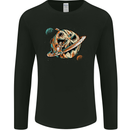 Space Halloween Pumpkin Astronaut Planet Mens Long Sleeve T-Shirt Black