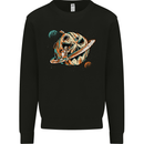 Space Halloween Pumpkin Astronaut Planet Mens Sweatshirt Jumper Black