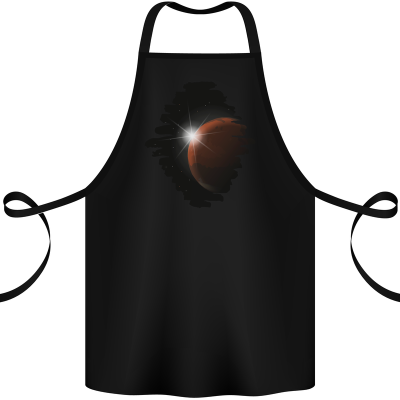 Space Planet Sun Flare Universe Cotton Apron 100% Organic Black