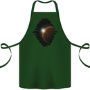 Space Planet Sun Flare Universe Cotton Apron 100% Organic Forest Green
