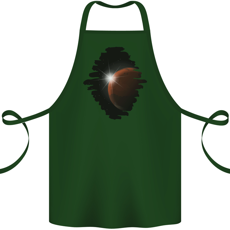 Space Planet Sun Flare Universe Cotton Apron 100% Organic Forest Green