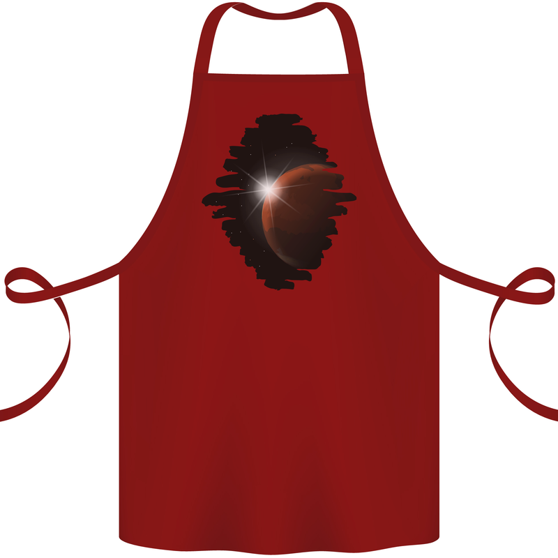 Space Planet Sun Flare Universe Cotton Apron 100% Organic Maroon