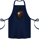 Space Planet Sun Flare Universe Cotton Apron 100% Organic Navy Blue
