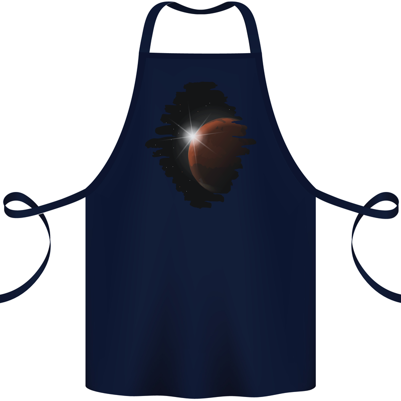 Space Planet Sun Flare Universe Cotton Apron 100% Organic Navy Blue