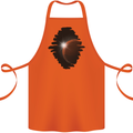 Space Planet Sun Flare Universe Cotton Apron 100% Organic Orange