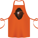 Space Planet Sun Flare Universe Cotton Apron 100% Organic Orange