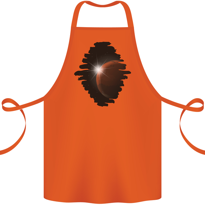 Space Planet Sun Flare Universe Cotton Apron 100% Organic Orange