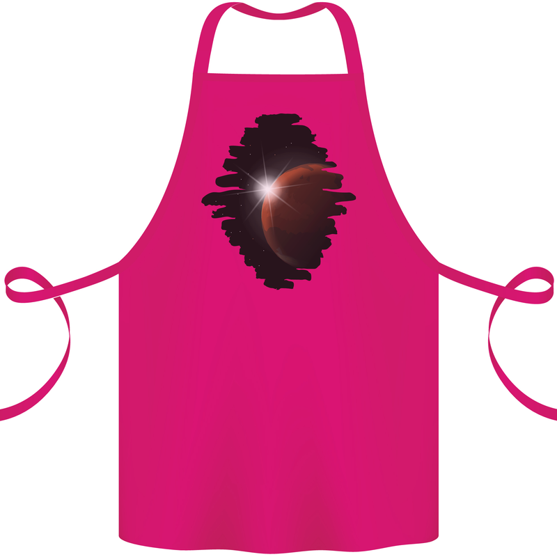 Space Planet Sun Flare Universe Cotton Apron 100% Organic Pink