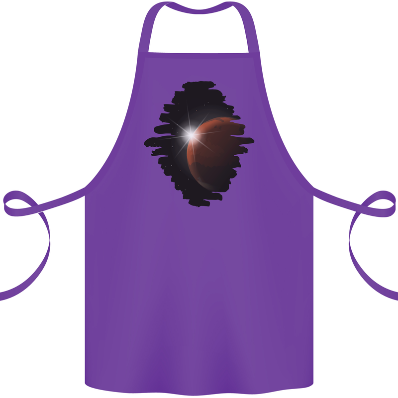 Space Planet Sun Flare Universe Cotton Apron 100% Organic Purple