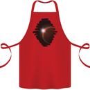 Space Planet Sun Flare Universe Cotton Apron 100% Organic Red