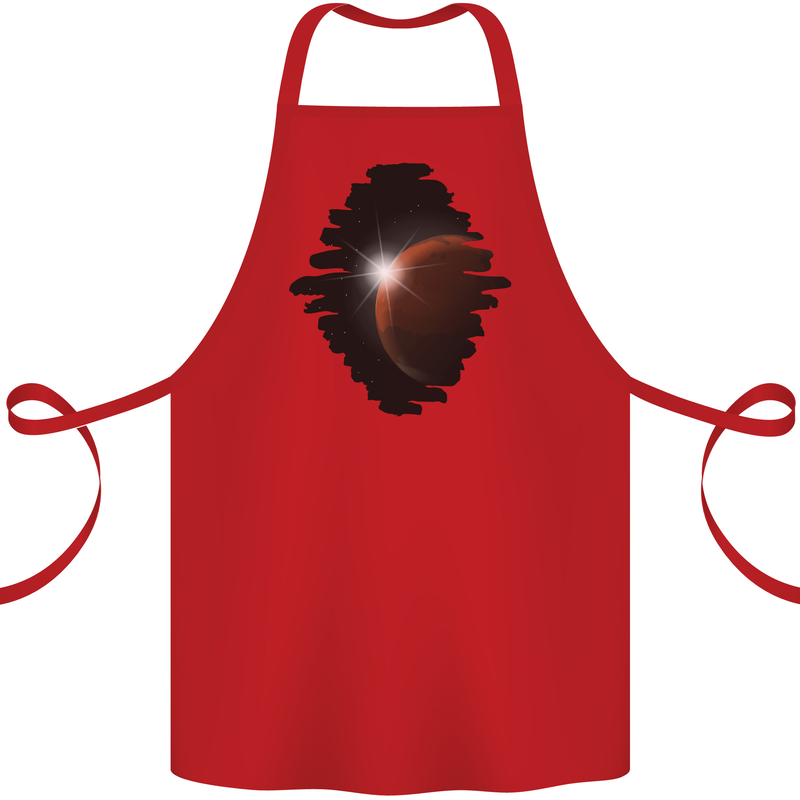 Space Planet Sun Flare Universe Cotton Apron 100% Organic Red