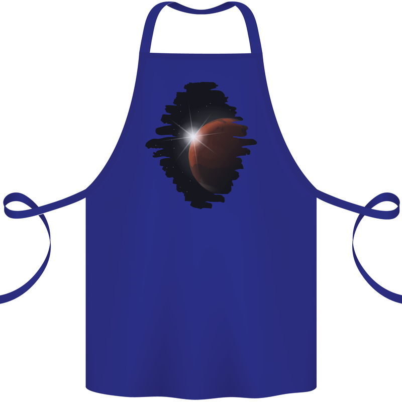 Space Planet Sun Flare Universe Cotton Apron 100% Organic Royal Blue