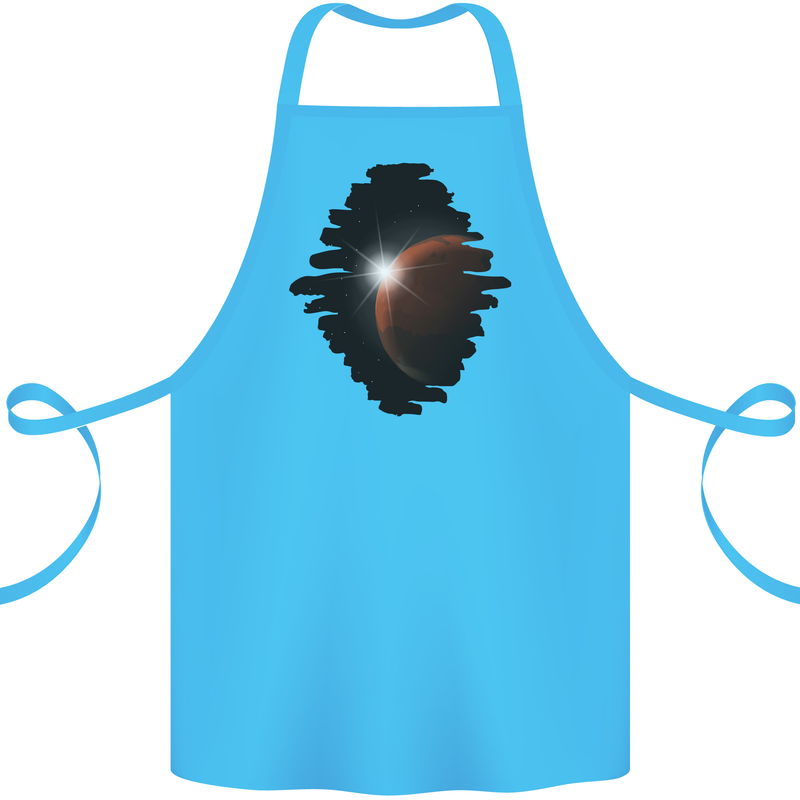 Space Planet Sun Flare Universe Cotton Apron 100% Organic Turquoise