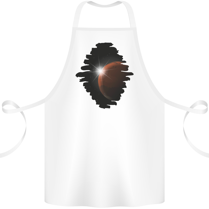 Space Planet Sun Flare Universe Cotton Apron 100% Organic White