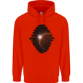 Space Planet Sun Flare Universe Mens 80% Cotton Hoodie Bright Red