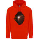 Space Planet Sun Flare Universe Mens 80% Cotton Hoodie Bright Red