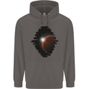 Space Planet Sun Flare Universe Mens 80% Cotton Hoodie Charcoal