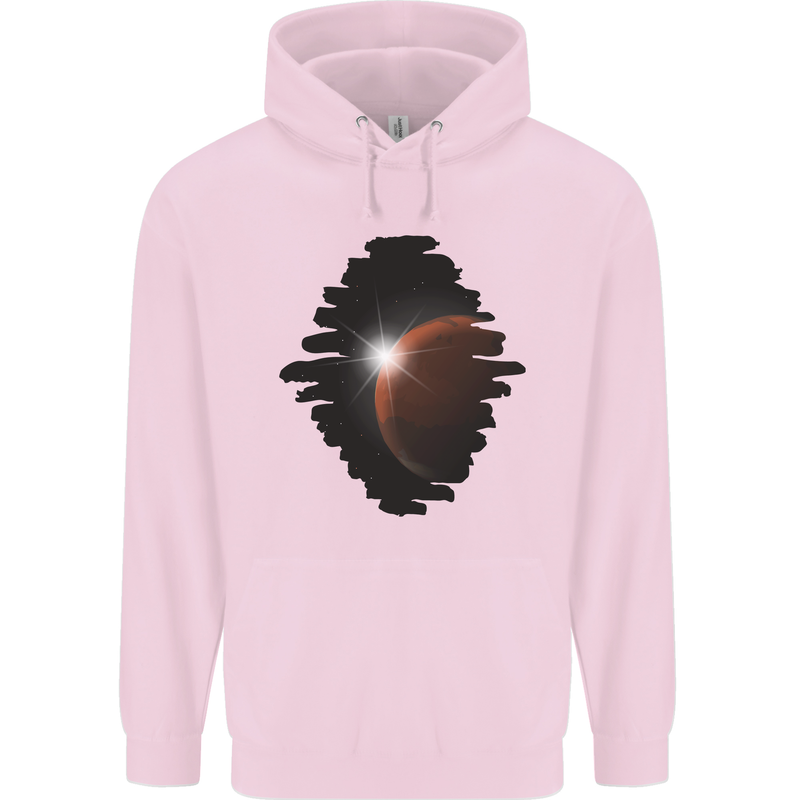 Space Planet Sun Flare Universe Mens 80% Cotton Hoodie Light Pink