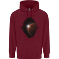 Space Planet Sun Flare Universe Mens 80% Cotton Hoodie Maroon