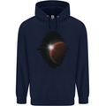Space Planet Sun Flare Universe Mens 80% Cotton Hoodie Navy Blue