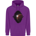 Space Planet Sun Flare Universe Mens 80% Cotton Hoodie Purple
