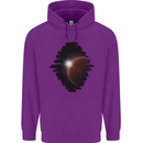 Space Planet Sun Flare Universe Mens 80% Cotton Hoodie Purple