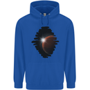Space Planet Sun Flare Universe Mens 80% Cotton Hoodie Royal Blue
