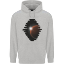Space Planet Sun Flare Universe Mens 80% Cotton Hoodie Sports Grey