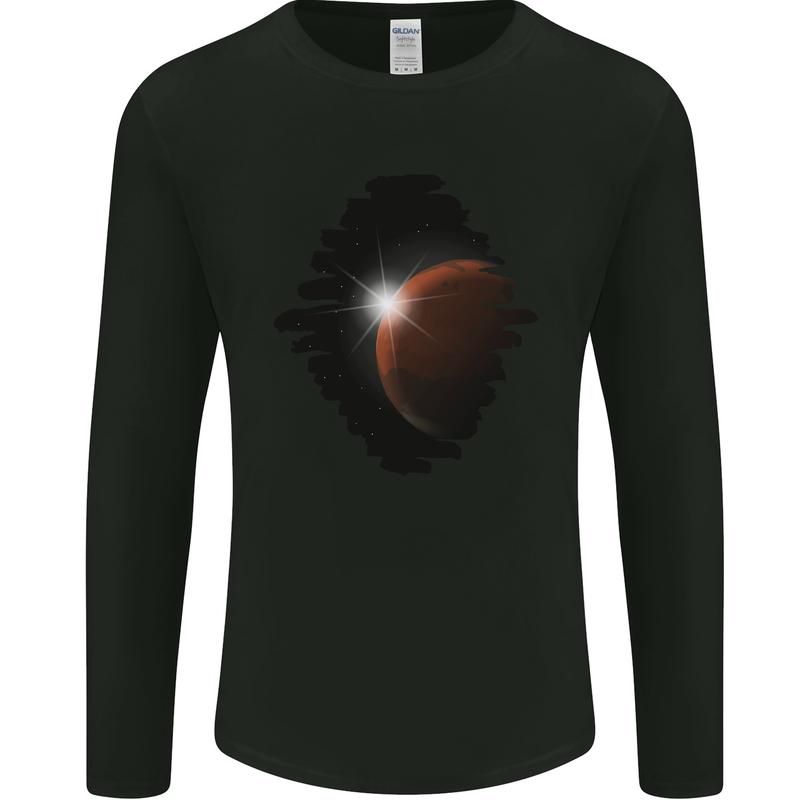 Space Planet Sun Flare Universe Mens Long Sleeve T-Shirt Black