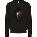 Space Planet Sun Flare Universe Mens Sweatshirt Jumper Black