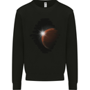 Space Planet Sun Flare Universe Mens Sweatshirt Jumper Black