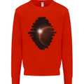 Space Planet Sun Flare Universe Mens Sweatshirt Jumper Bright Red