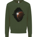 Space Planet Sun Flare Universe Mens Sweatshirt Jumper Forest Green