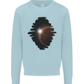 Space Planet Sun Flare Universe Mens Sweatshirt Jumper Light Blue